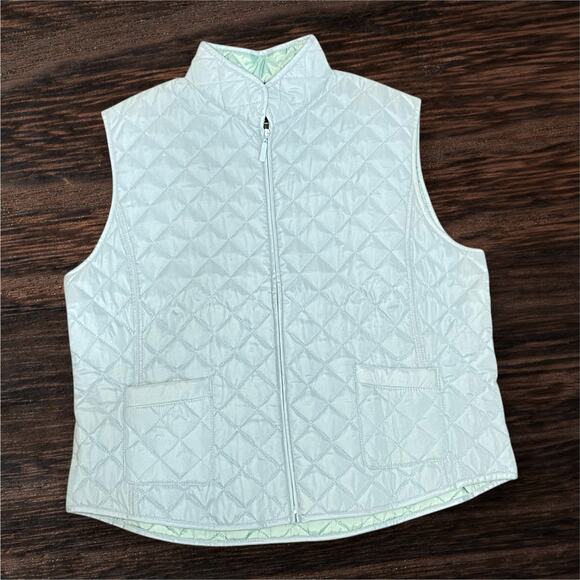 Van Heusen Sea Foam Blue Quilted Puffer Vest Women’s Large NWT Full Zip - Picture 1 of 9